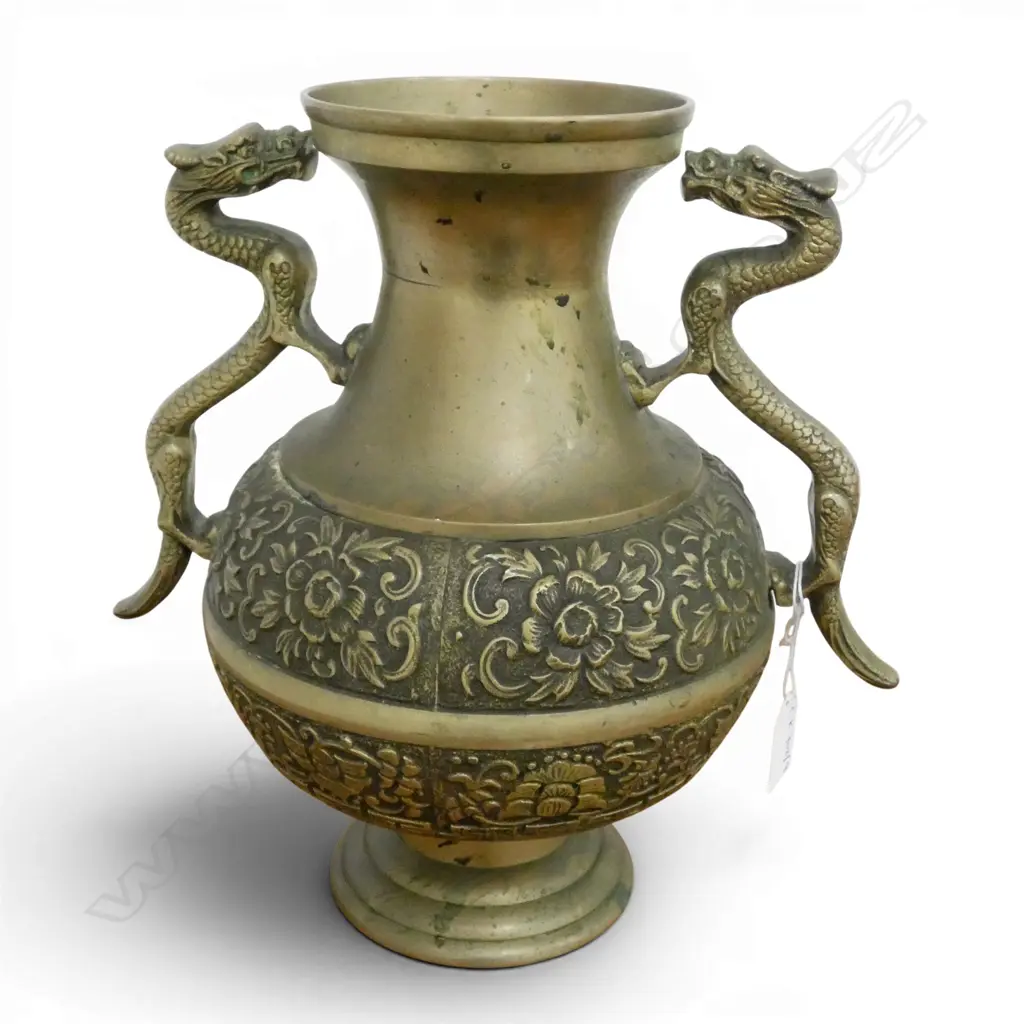 ORIENTAL BRASS VASE H.295mm Image 1++