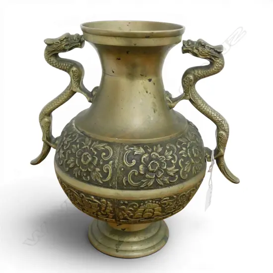 ORIENTAL BRASS VASE H.295mm