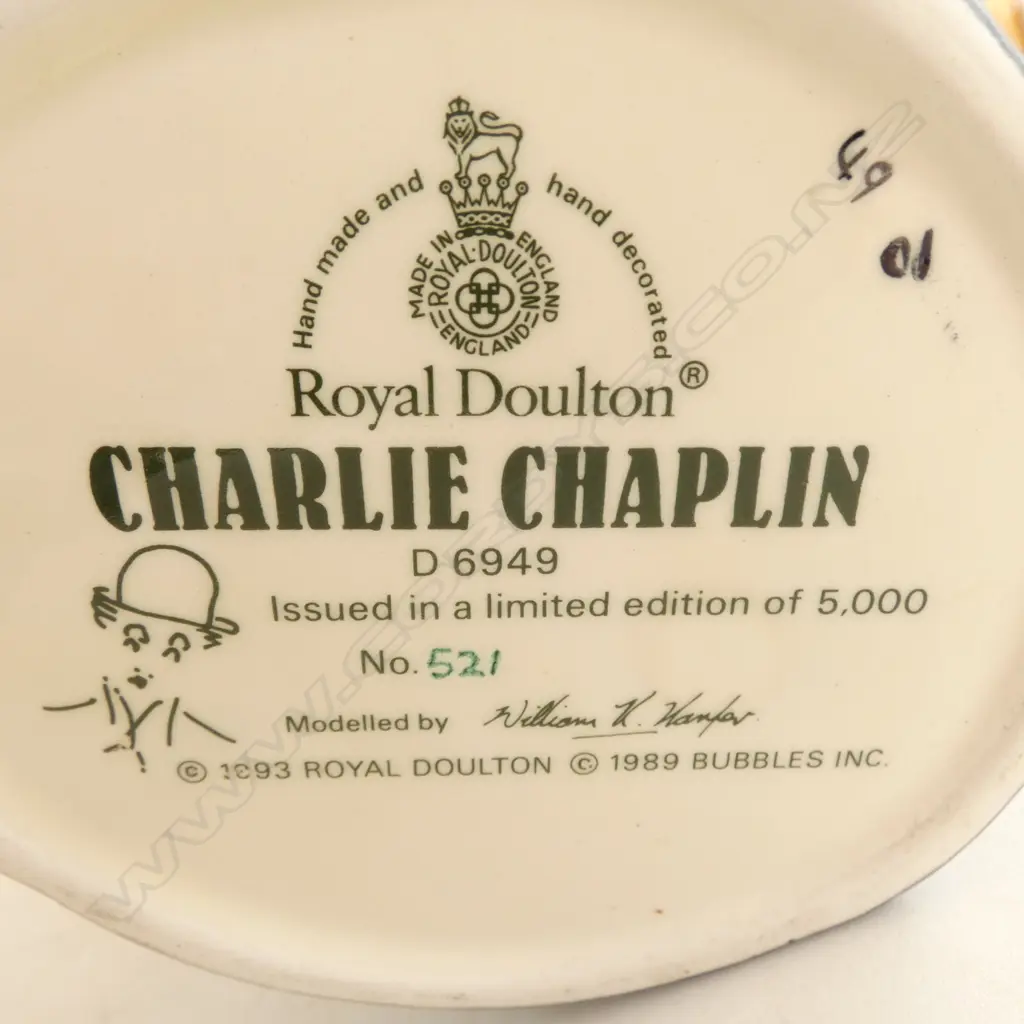 3 ROYAL DOULTON TOBY JUGS; THOMAS JEFFERSON, CHARLIE CHAPLIN, MR QUAKER H.180mm Image 1++