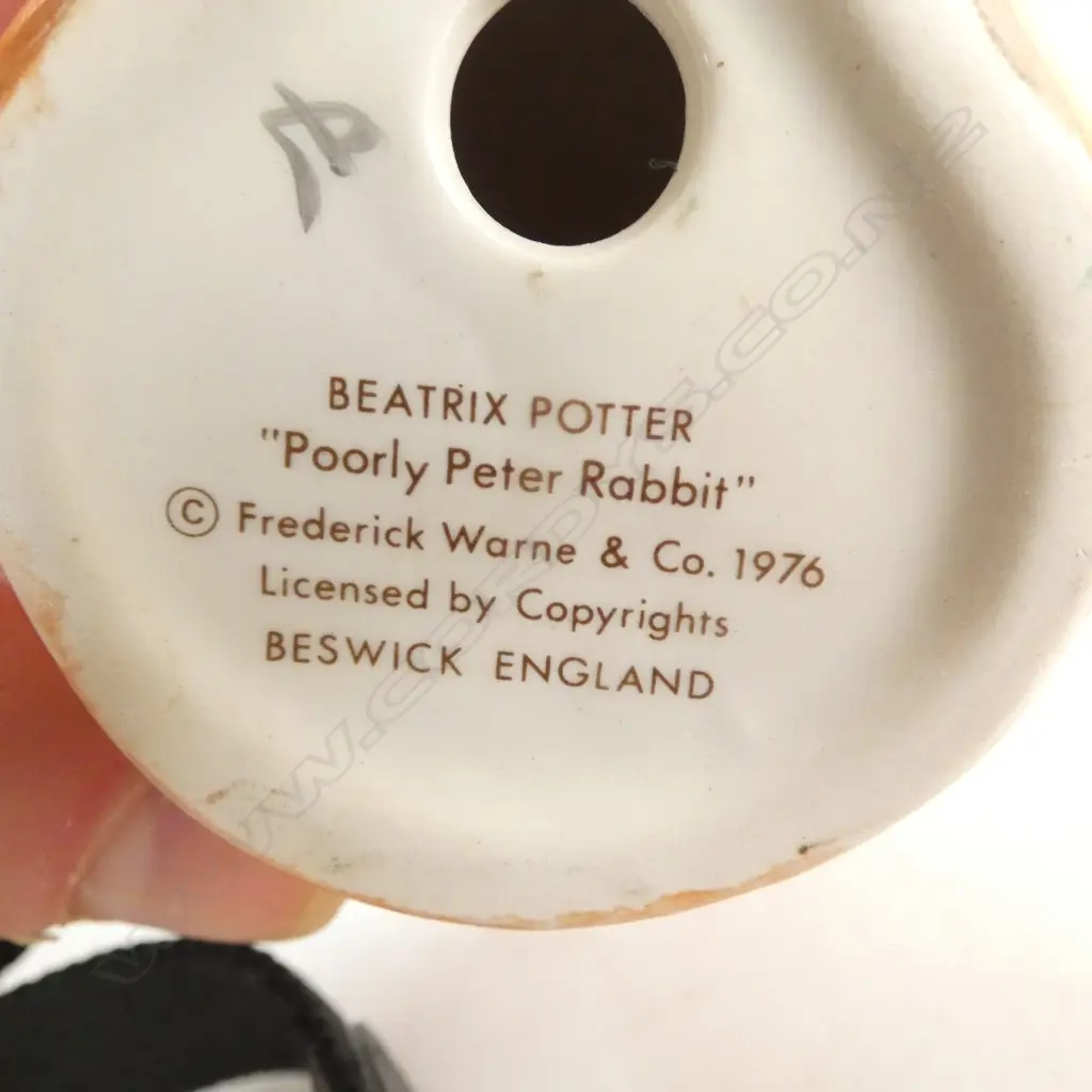 BESWICK BEATRIX POTTER 'POORLY PETER RABBIT', H90mm, brown backstamp 1973-1988 Image 1++