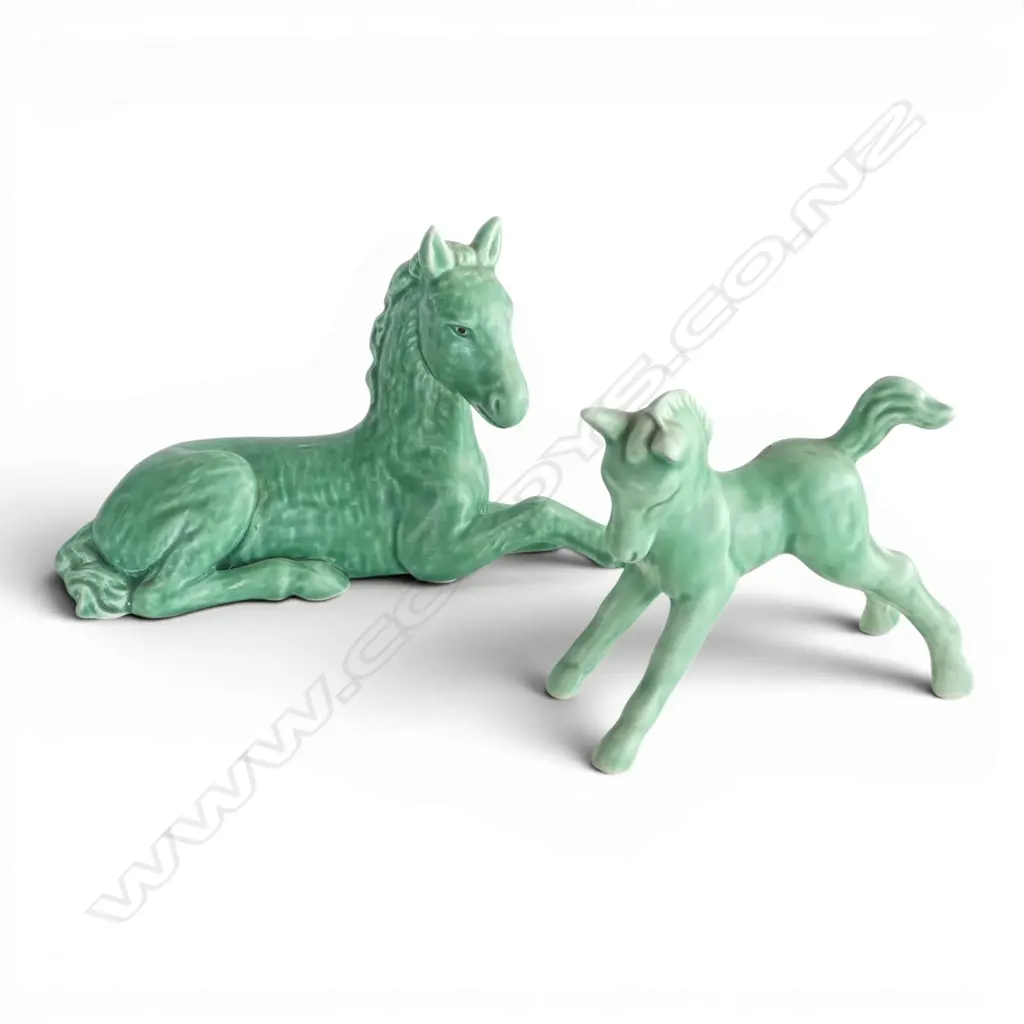 c1938/9 SYLVAC HORSE #1422 & FOAL#1334 H.120x210mm, H.100x120mm Image 1++
