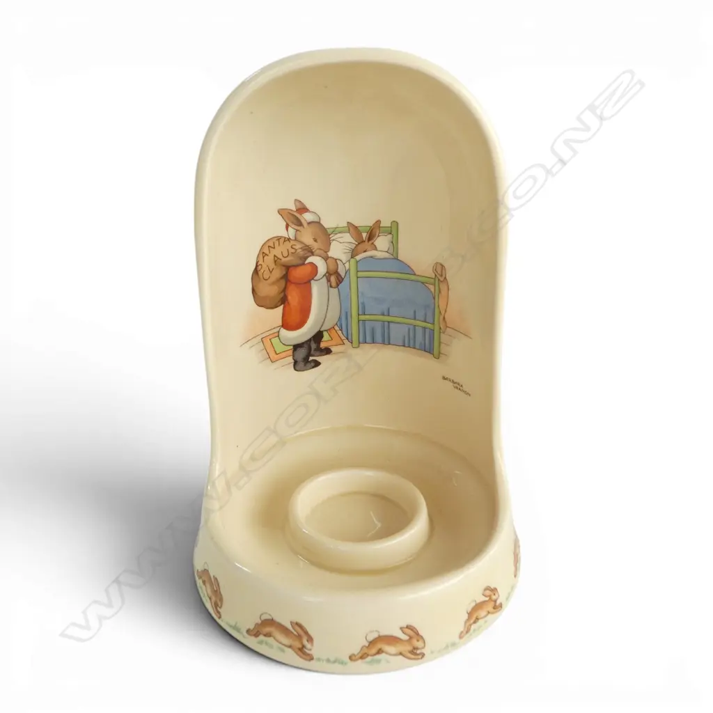 RARE ROYAL DOULTON BUNNYKINS CANDLESTICK designed by Barbara Vernon 1940-52, H.170mm Image 1++