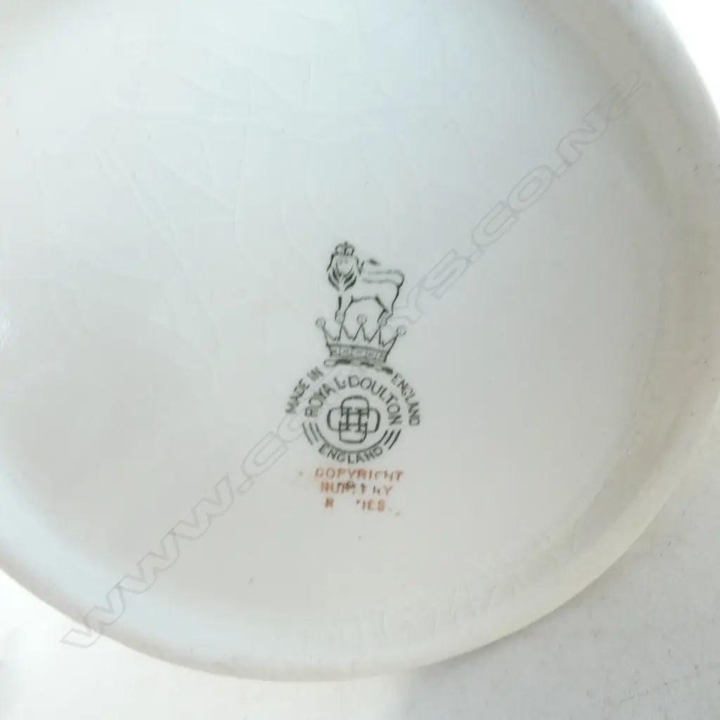2 PCS ROYAL DOULTON NURSERY RHYMES; JUG 'Where are you going to', H.110mm & MUG 'There was an old woman', H.80mm Image 1++