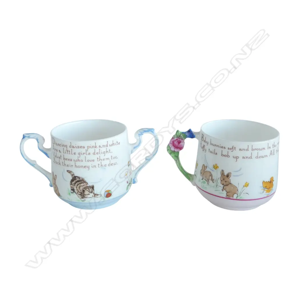 2 1930s PARAGON 'PLAYTIME SERIES' CUPS designed by Eileen Soper Image 1++