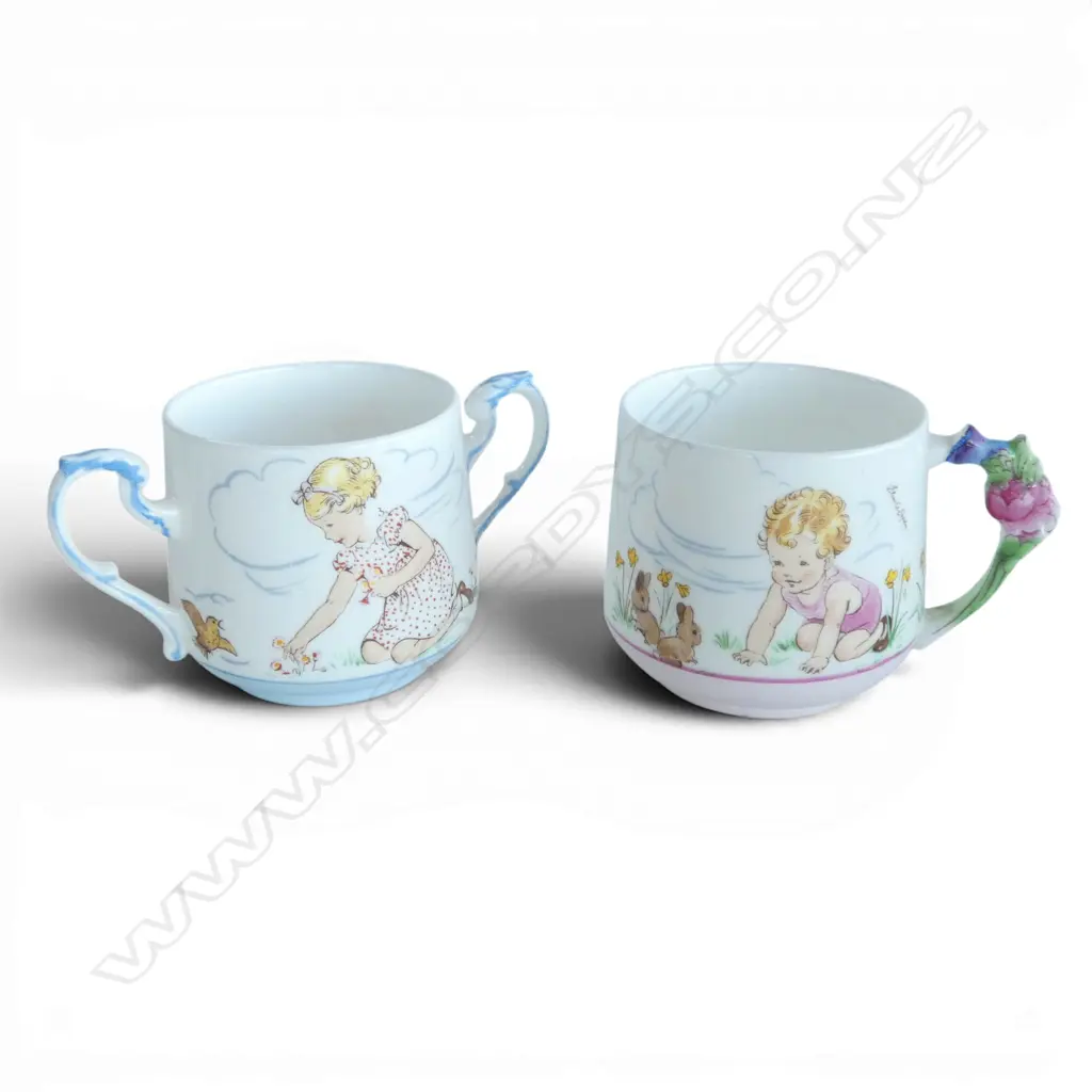 2 1930s PARAGON 'PLAYTIME SERIES' CUPS designed by Eileen Soper Image 1++