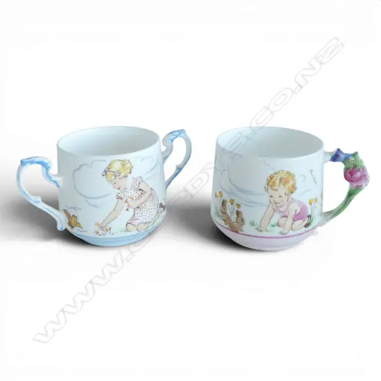 2 1930s PARAGON 'PLAYTIME SERIES' CUPS designed by Eileen Soper