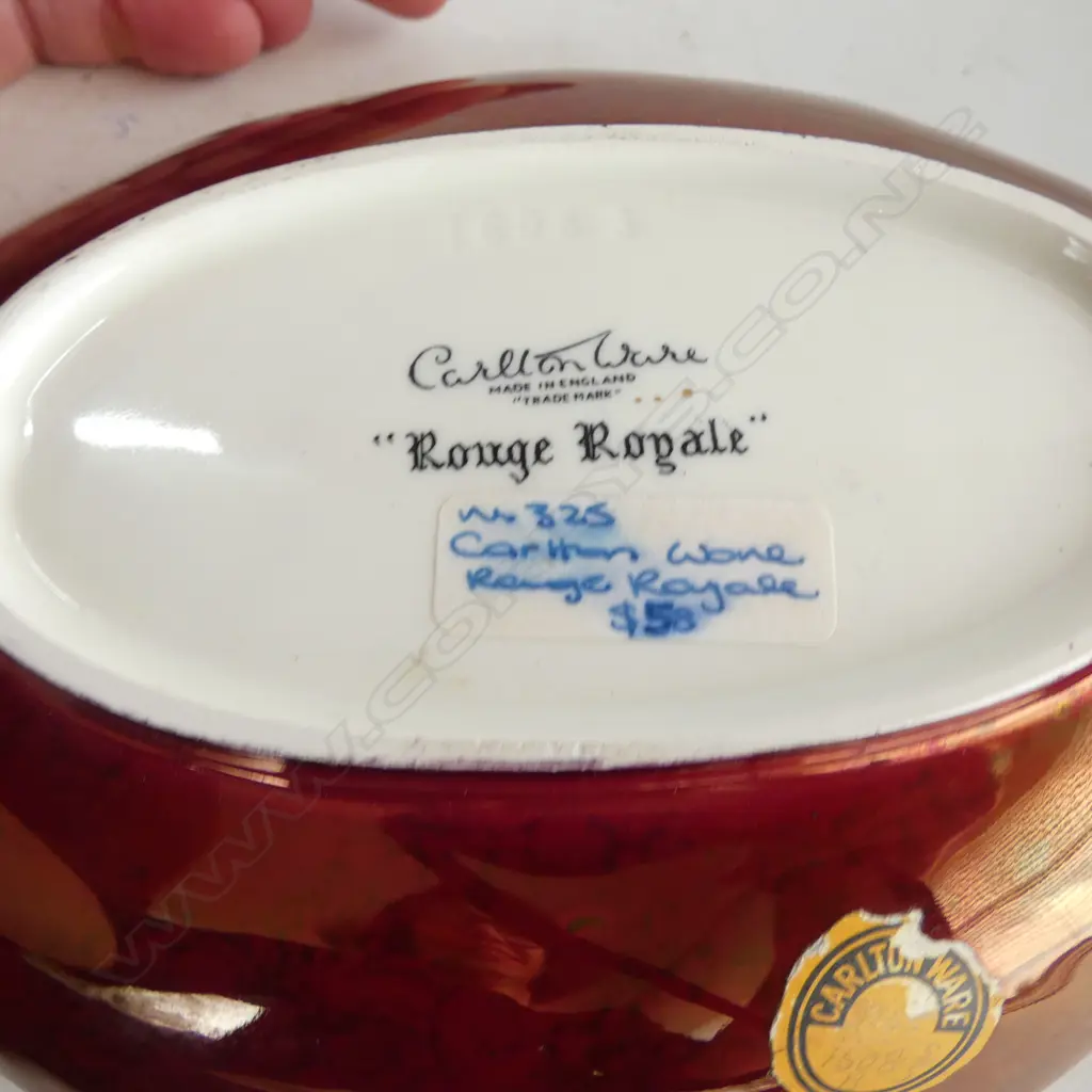 3 PCES CARLTON WARE ROUGE ROYAL H.130mm Image 1++