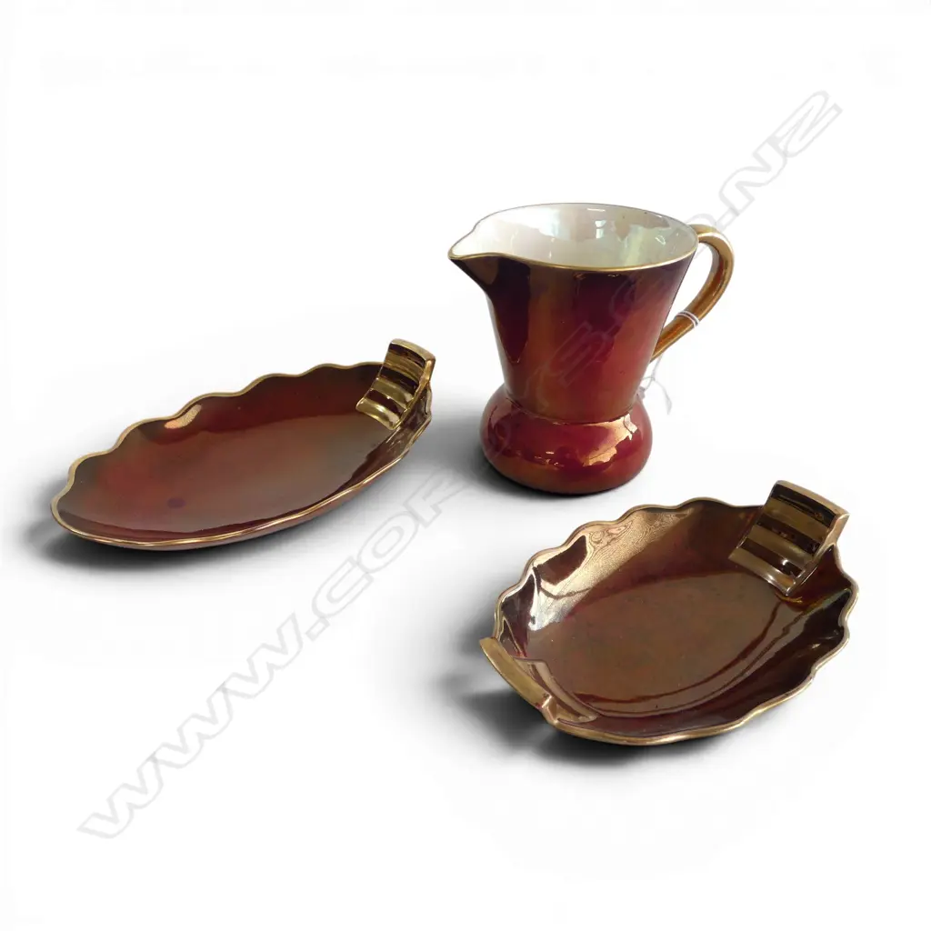 3 PCES CARLTON WARE ROUGE ROYAL H.130mm Image 1++