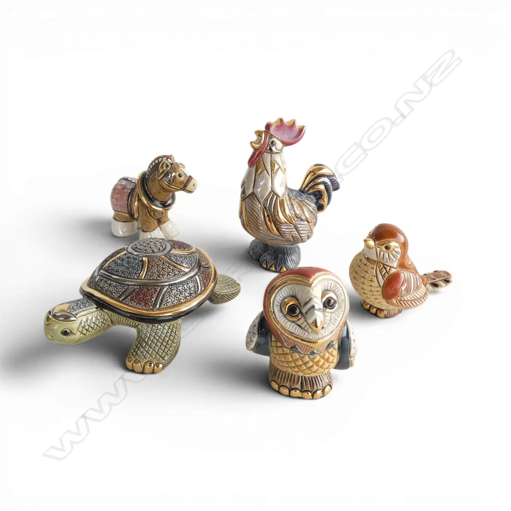 COLLECTION OF 5  RINCONADA DEROSA POTTERY ANIMALS H115 TALLEST Image 1++