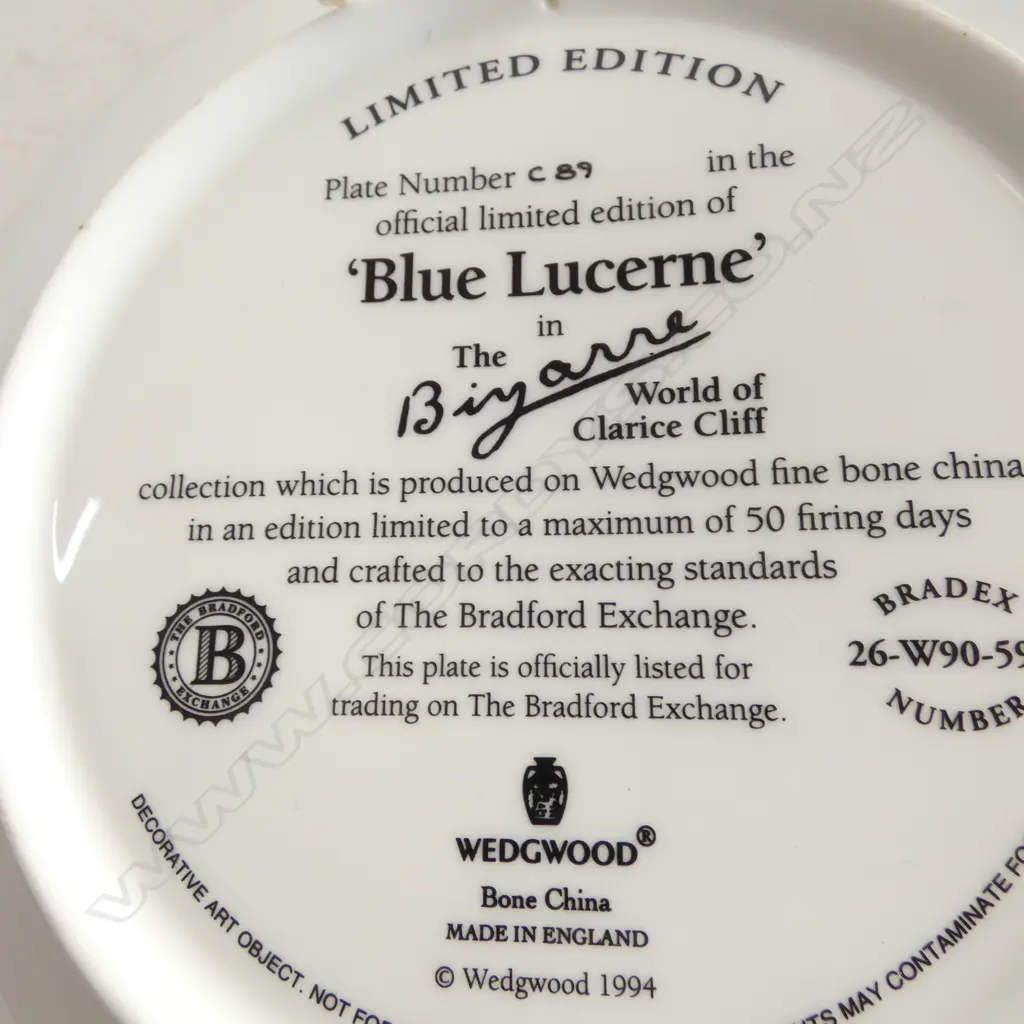 WEDGWOOD "BLUE LUCERNE" + "APPLIQUE" PLATE Dia.200mm Image 1++