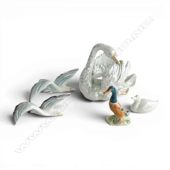 2 CHINA WALL SEAGULLS L160MM BESWICK DUCK H90 HUTCHENREUTHER DUCK & SWAN ORNAMENT