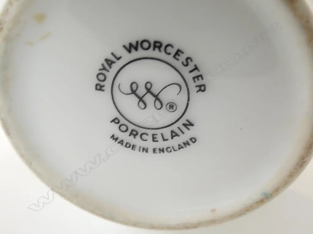 OLD ROYAL WORCESTER ORCHID WALL VASE faults H.200mm + EGG CODDLER  Image 1++
