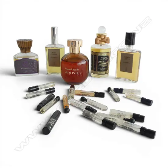 5 USED PERFUME BOTTLES + ASST. TESTERS