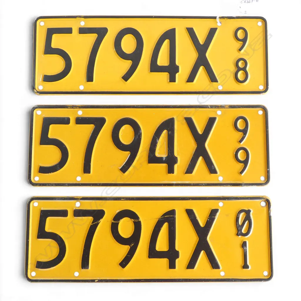 3 1998 CAR DEALER LICENCE PLATES '5794X98' etc Image 1++