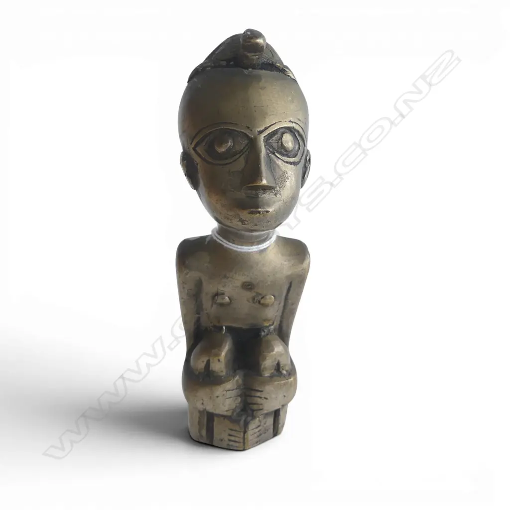 METAL TRIBAL CROUCHING FIGURE, H.155mm Image 1++