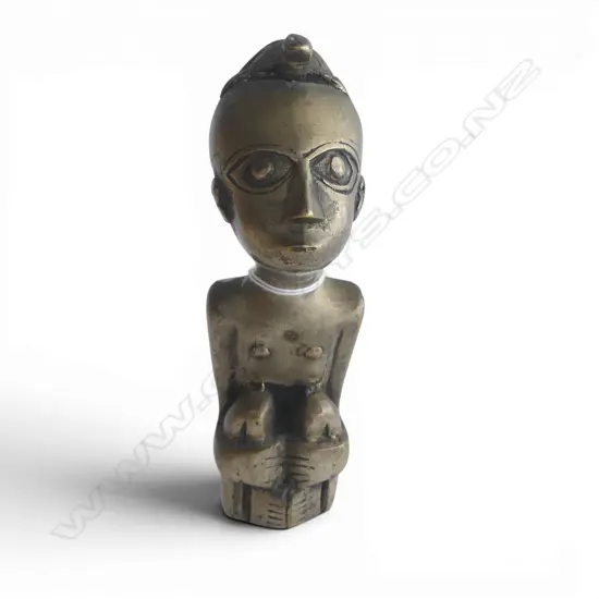 METAL TRIBAL CROUCHING FIGURE, H.155mm