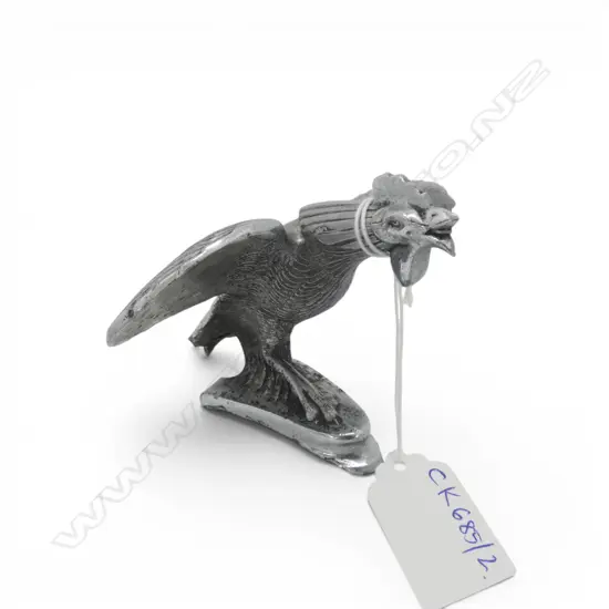 CHROMED SINGER BANTAM COCKERALL SPORTS CAR MASCOT H.80mm