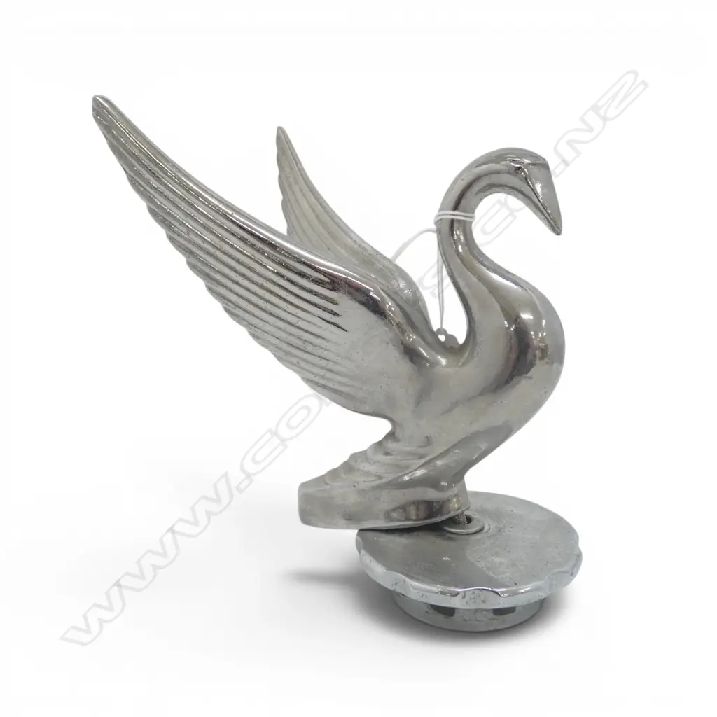 CHROMED EARLY 20thC SWAN CAR MASCOT H.215mm Image 1++