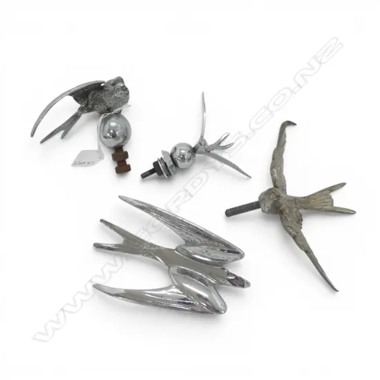 4 EARLY 20thC BIRD-TYPE CAR MASCOTS H.100mm