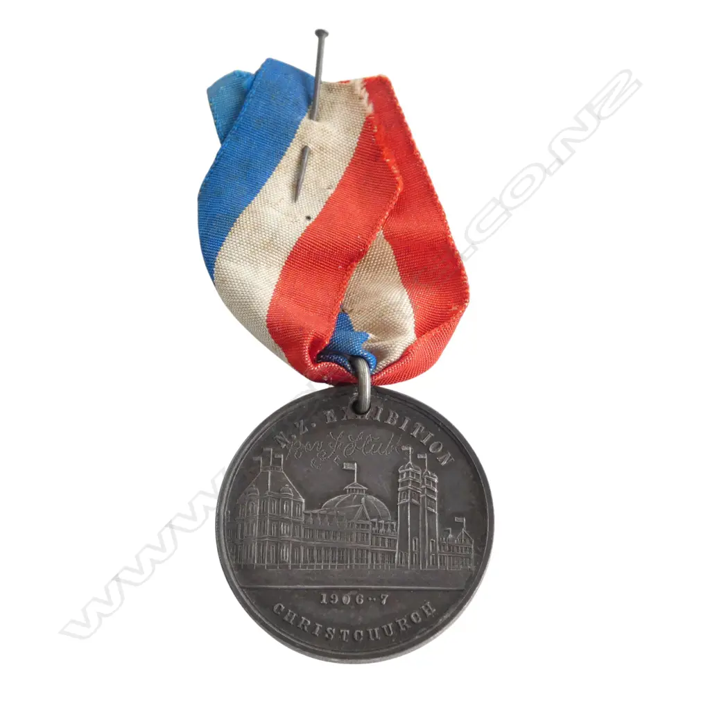 1906 1907 NZ CHRISTCHURCH EXHIBITION COMMEMORATION MEDAL Dia.32mm  Image 1++