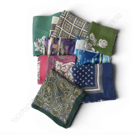 8 SILK SCARVES 