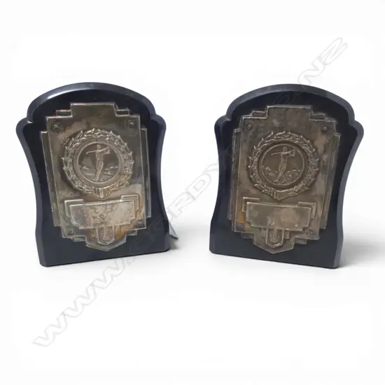 PR DECO SILVER PLATED GOLF TROPHIES on bakelite stand H.110mm