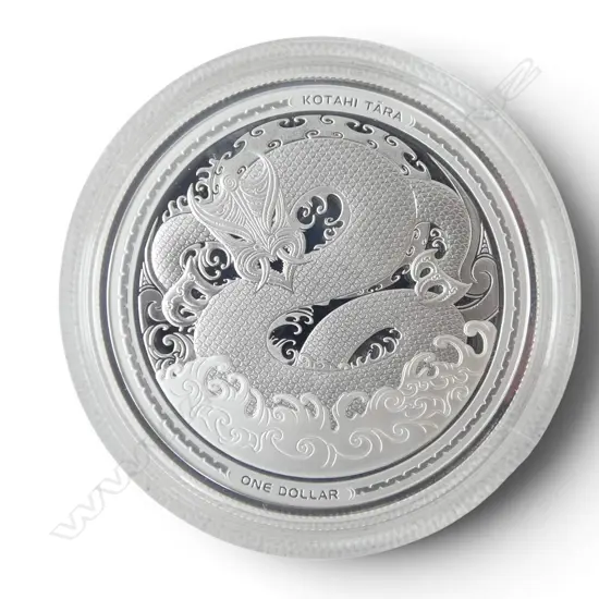 BOXED TANIWHA .999 SILVER PROOF 1oz COIN