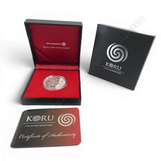 BOXED KORU .999 SILVER PROOF 1oz COIN 