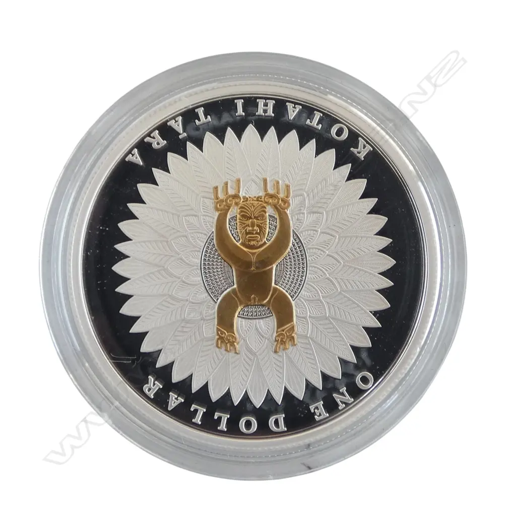BOXED 2014 MAORI ART COIN - PAPATUANUKU AND RANGINIO .999 SILVER PROOF 1oz COIN Image 1++