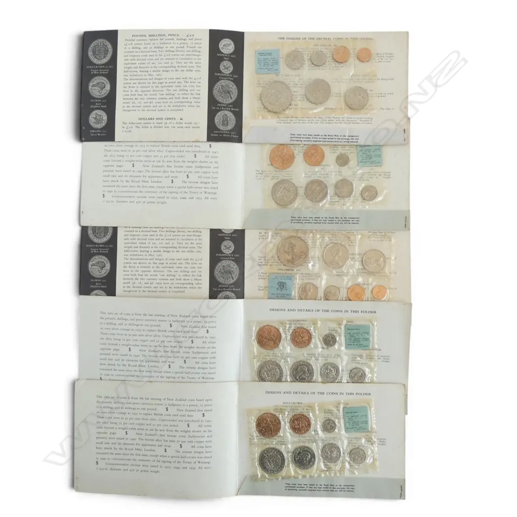 3 N.Z.1965 SOUV. COIN SETS + 2 1967 Image 1++