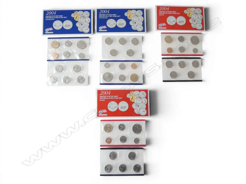 4 2004 U.S.A. UNCIRCULATED COIN SETS; 2 DENVER & 2 PHILADELPHIA Image 1++