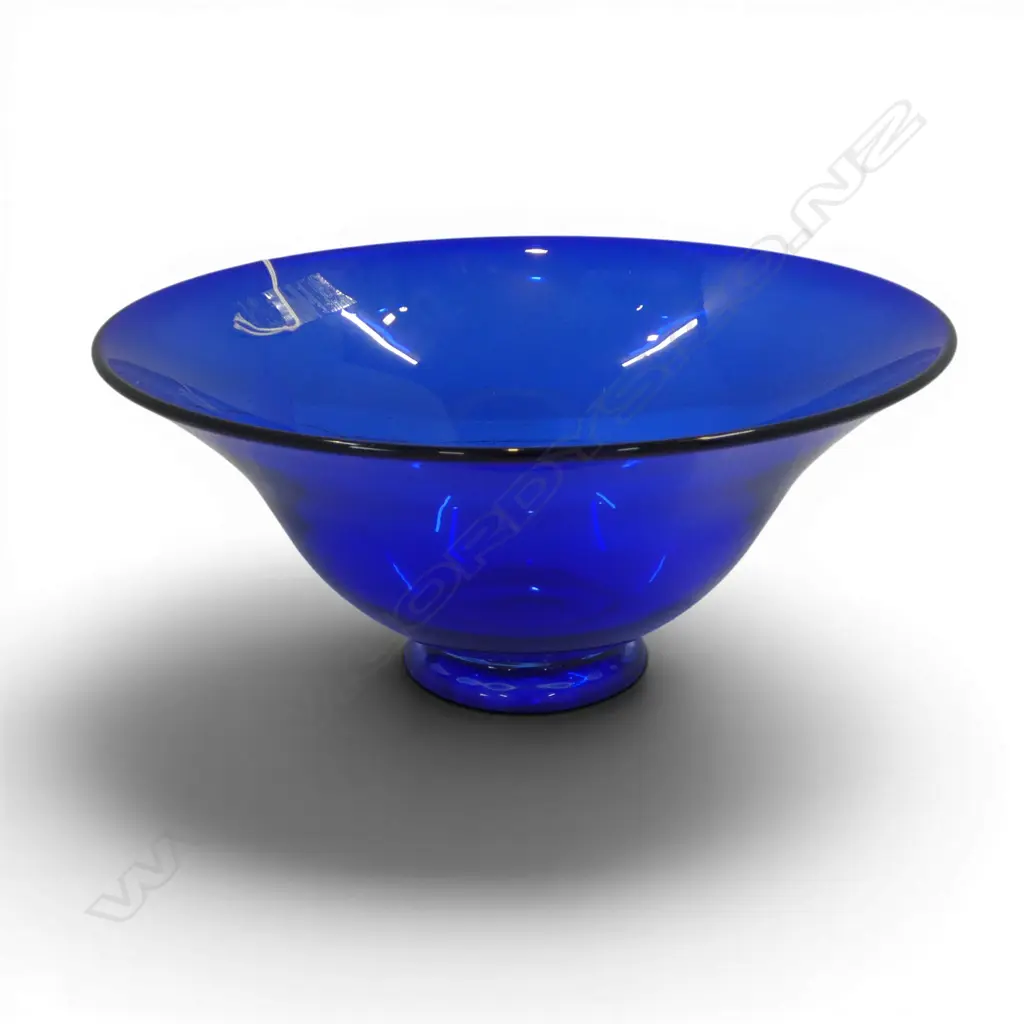 HOGLUND BLUE ART GLASS BOWL Dia.280mm Image 1++