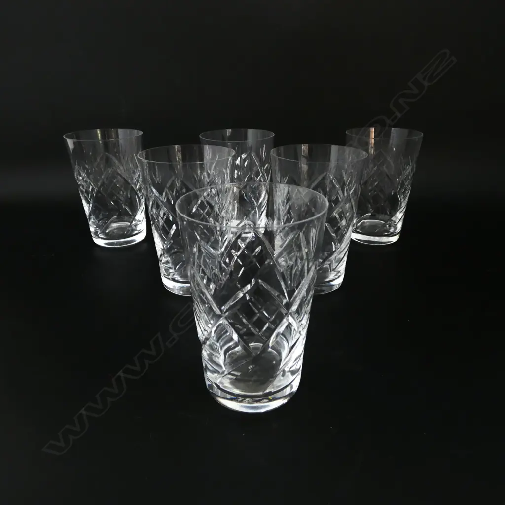 6 EDINBURGH CUT CRYSTAL GLASSES H.95mm Image 1++