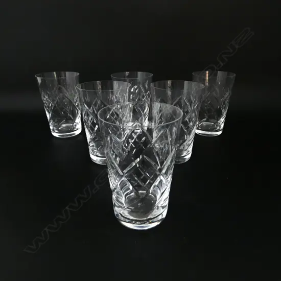 6 EDINBURGH CUT CRYSTAL GLASSES H.95mm