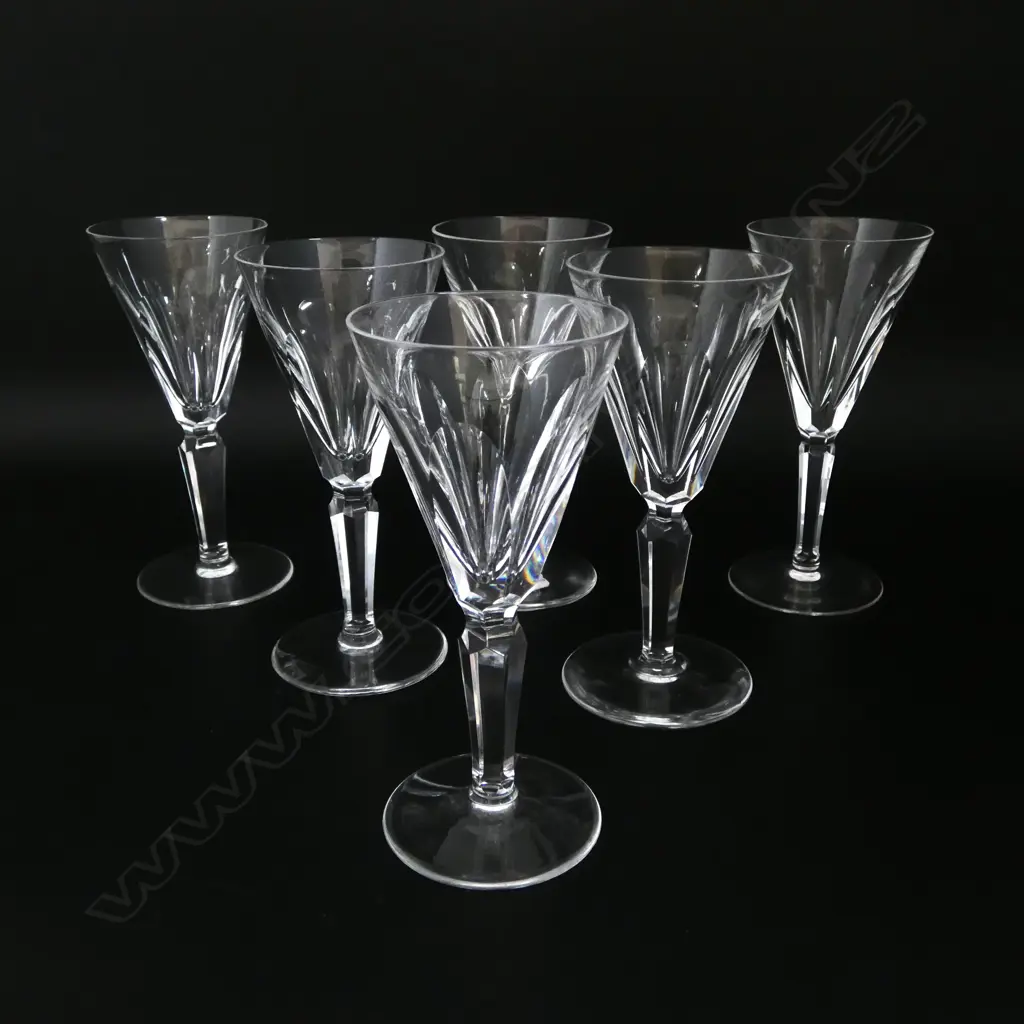 6 WATERFORD "SHEILA" CUT CRYSTAL GLASSES H.125mm Image 1++