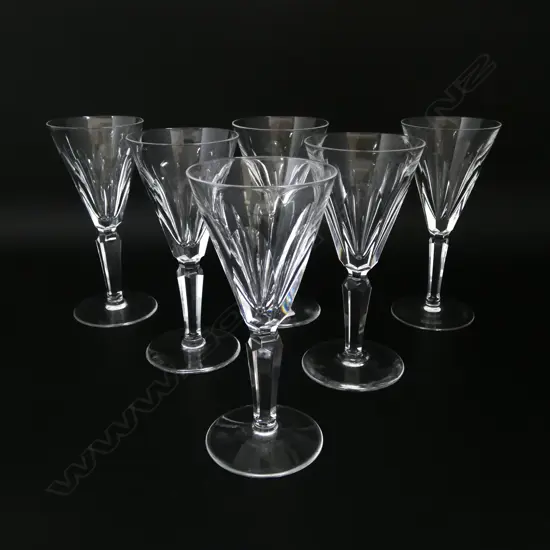 6 WATERFORD "SHEILA" CUT CRYSTAL GLASSES H.125mm