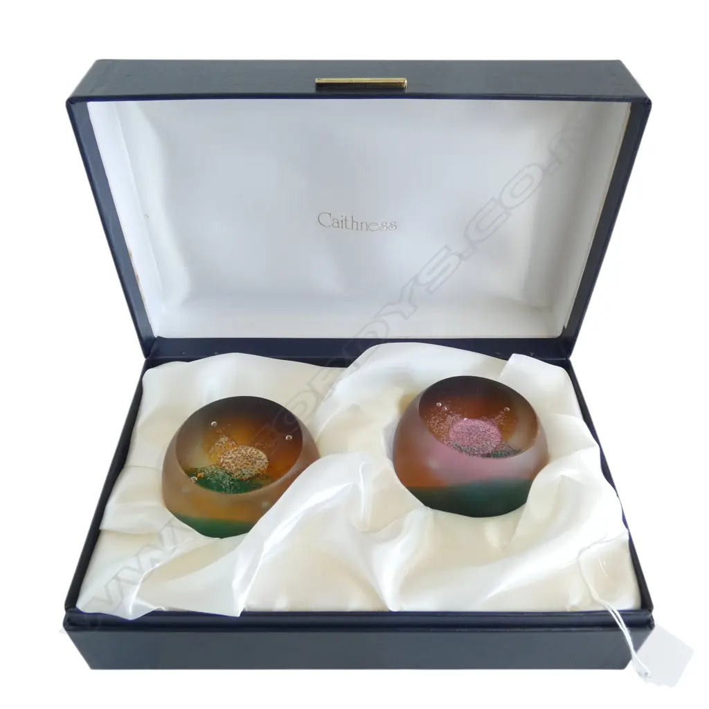 BOXED CAITHNESS COLLECTORS CLUB SET OF 2 PAPERWEIGHTS  Image 1++