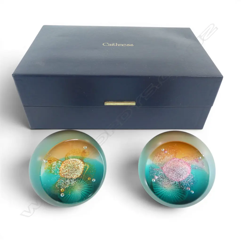 BOXED CAITHNESS COLLECTORS CLUB SET OF 2 PAPERWEIGHTS  Image 1++