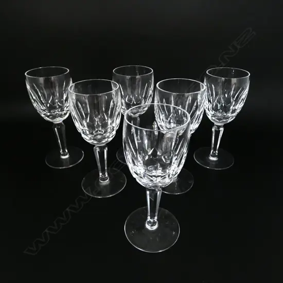 SET 6 WATERFORD 'KILDARE' WHITE WINE GLASSES. H.147mm. In original box