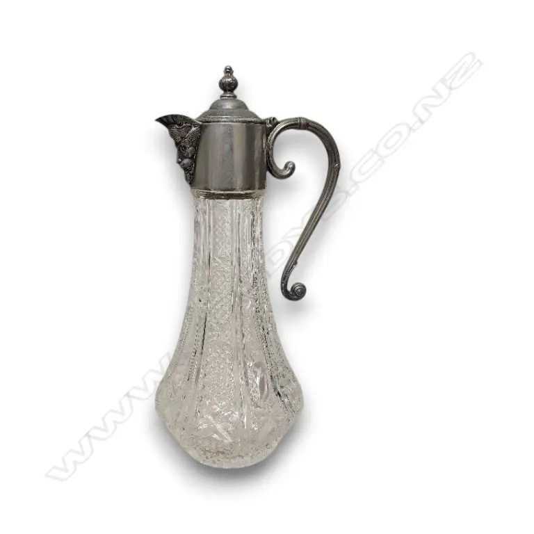 VINTAGE ENGLAND CUT GLASS CLARET JUG 300mm H Image 1++