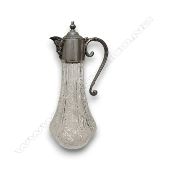 VINTAGE ENGLAND CUT GLASS CLARET JUG 300mm H