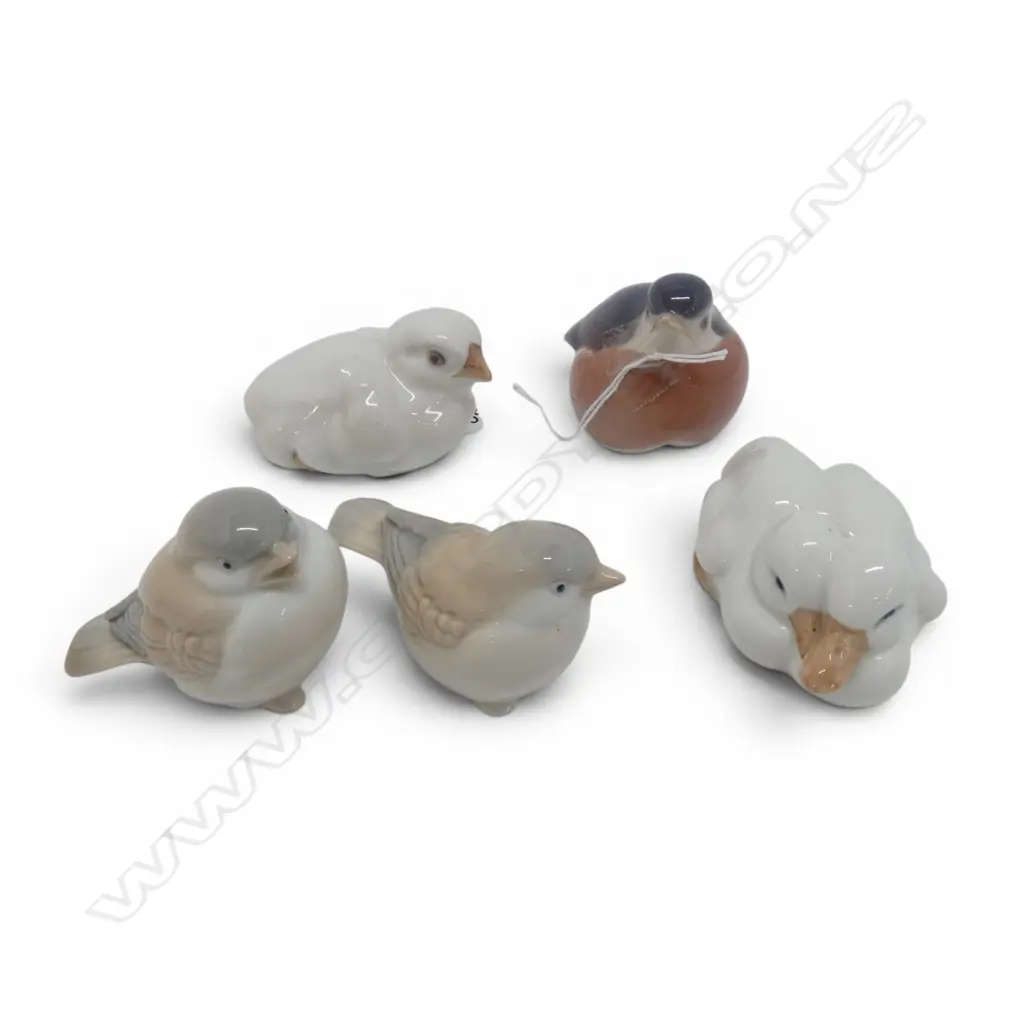 3 ROYAL COPENHAGEN BIRD ORNAMENTS + 2 OTHERS H.60mm Image 1++