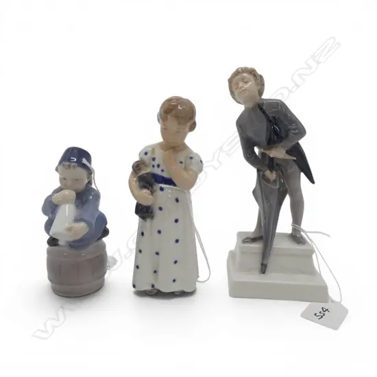3 ROYAL COPENHAGEN FIGURINES H.170mm