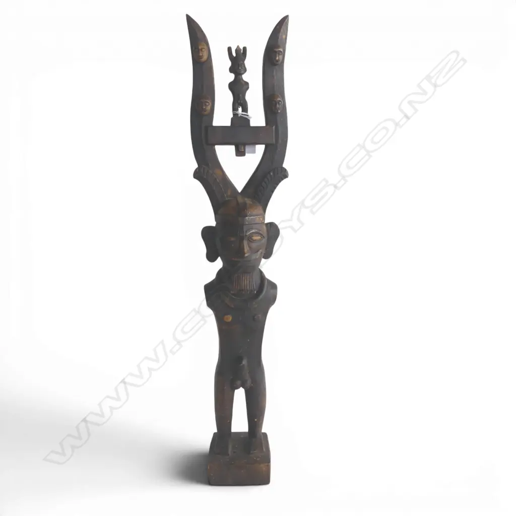 CARVED WOODEN TRIBAL FIGURE H.710mm Image 1++