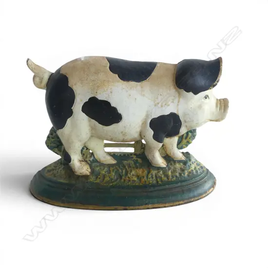 CAST IRON PIG DOOR STOP, L.320MM H.210MM