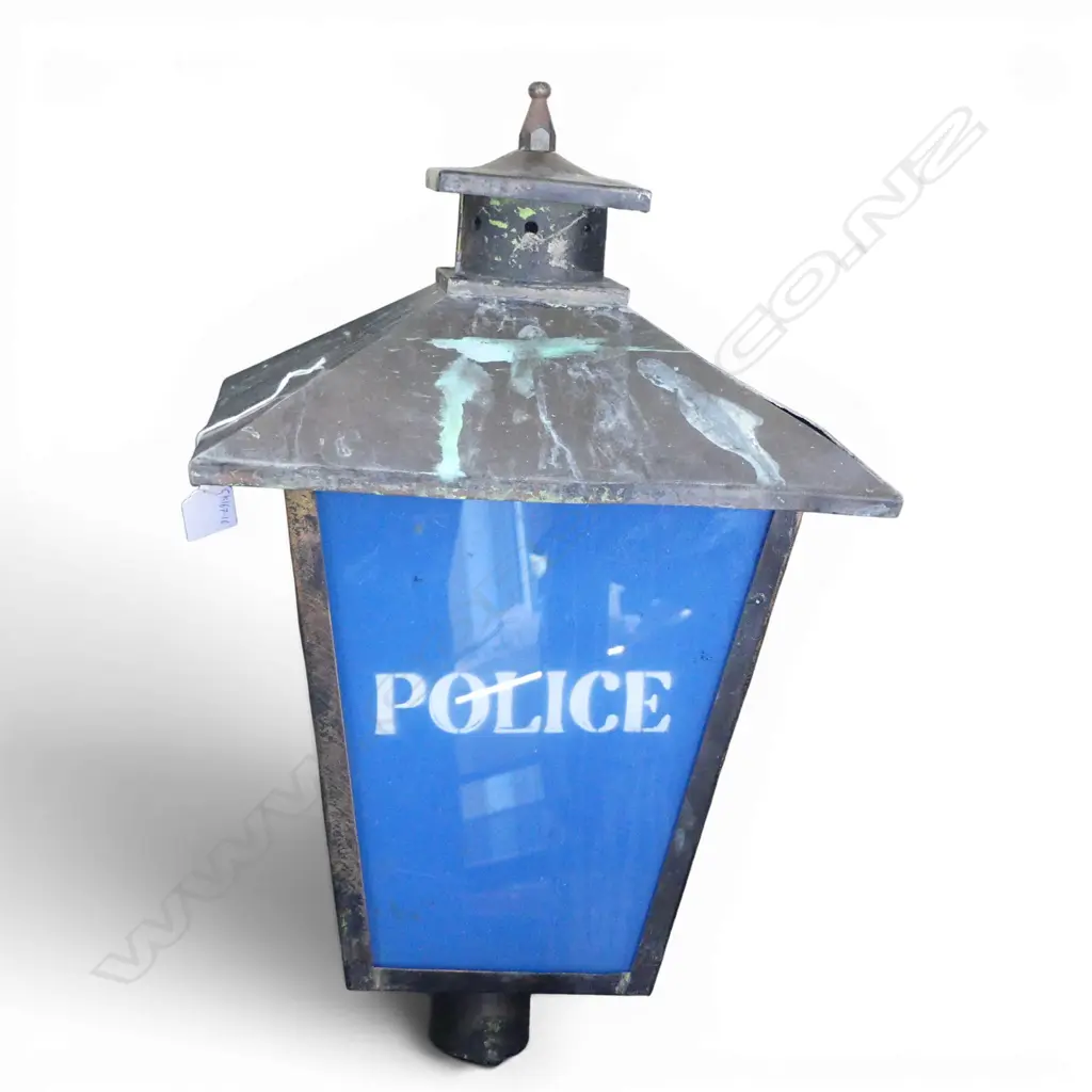 VINTAGE STYLE BRASS POLICE LIGHT H.480mm Image 1++