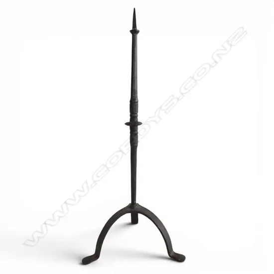ANTIQUE SPANISH WROUGHT IRON PRICKET H.560mm