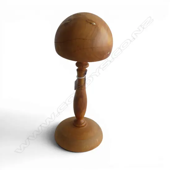 WOODEN HAT BLOCK STAND, H.380MM