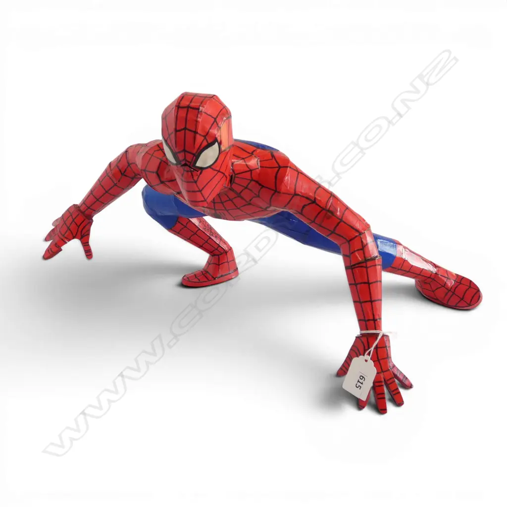 HAND MADE CARDBOARD SPIDERMAN BY STEFSKI NZ, SIGNED W.500mm Image 1++