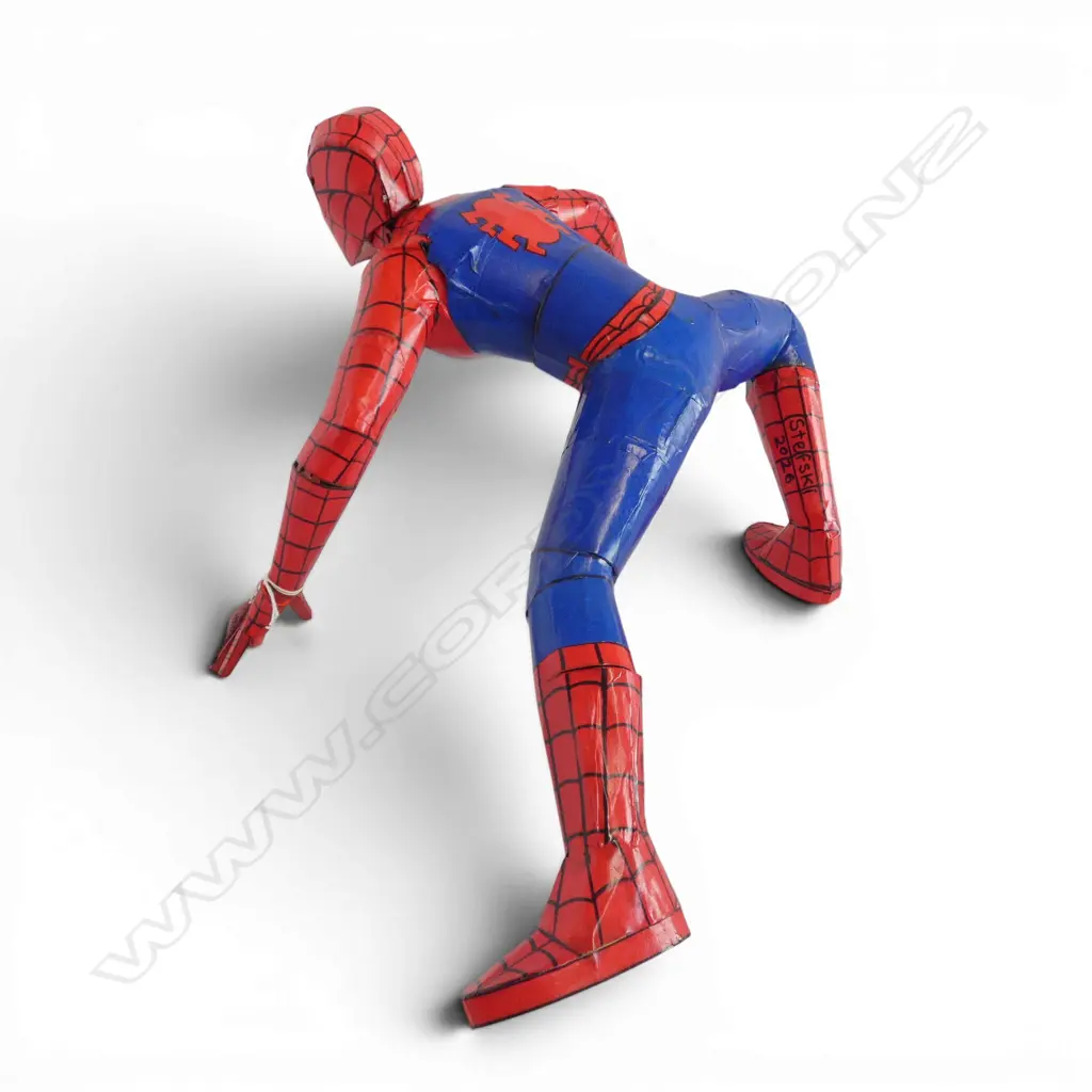HAND MADE CARDBOARD SPIDERMAN BY STEFSKI NZ, SIGNED W.500mm Image 1++